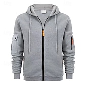 economico Felpa Tattica-Per uomo Felpa con cappuccio Felpa con cappuccio a zip intera Felpa con cappuccio in pile Felpa con cappuccio tattica Nero Blu marino Cachi Grigio chiaro Grigio scuro Con Cappuccio Semplice Cerniera