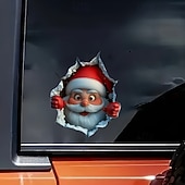 baratos Adesivos para automóveis-2 peças de adesivo de parede Papai Noel quebrando, pode ser fixado nas paredes da porta do carro, janela, laptop, scooter, caminhão - adequado para decoração de feriados em casa e sala de estar