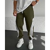 levne Tepláky-Pánské Tepláky Běžec Kalhoty Šňůrky Kapsy Elastický pas Barevné bloky Pohodlné Outdoorové sporty Denní Módní Na běžné nošení Černočervená Bílá  / modrá Lehce elastické