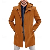 preiswerte Herren-Blazer &amp; -Anzüge-Herren Parka Trenchcoat Urlaub Täglich Herbst Winter Polyester Winddicht Oberbekleidung Bekleidung Mode Klassisch Einfach Tasche Mit Kapuze Reisverschluss