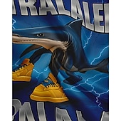 abordables Animaux 3D pour Garçon-T-shirt graphique pour garçon Tralalero Tralala Shark - T-shirt d&#039;été décontracté violet vif avec requin imprimé en 3D &amp;Baskets design respirant col rond manches courtes haut pour un usage quotidien
