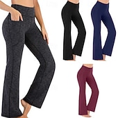 abordables Leggings lisos-Mujer Polainas Activo Moda Básico Longitud total Alta cintura Color sólido Transpirabilidad Suave Cómodo Elástico Vino Negro Azul Marino Gris Otoño Invierno Ajuste regular