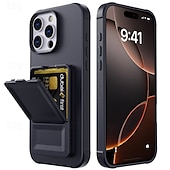 Χαμηλού Κόστους iPhone Θήκες-τηλέφωνο tok Για iPhone 16 Pro Max Plus 16 16e Πίσω Κάλυμμα με βάση στήριξης Καθρέφτης Υποδοχή κάρτας Ρετρό TPU PU δέρμα