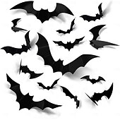 levne Halloween samolepky-140 ks halloweenských 3D nástěnných dekorací s netopýry, strašidelné samolepky na halloweenskou párty, samolepky na zeď s netopýry, roztomilá halloweenská dekorace do interiéru, do ložnice, koupelny,