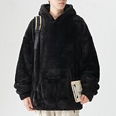 economico Cime-Per uomo Felpa in pile Felpa con cappuccio in pile Felpa termica Manica Lunga Con Cappuccio Top Esterno Calore Termico Inverno Poliestere Grigio scuro Nero Bianco Tennis Allenamento Corsa