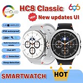 お買い得  スマートウォッチ-HC8 スマートウォッチ 1.43 インチ スマート·ウォッチ ブルートゥース 歩数計 着信通知 アクティビティトラッカー と互換性があります Android iOS 女性 男性 長時間スタンバイ 防水 メディアコントロール IP68 22mmウォッチケース