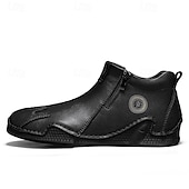 halpa Nilkkurit-Miesten ruskeat nahkaiset vetoketjulliset slip-on-kengät ainutlaatuisella pyöreällä kärjellä ja joustavalla pohjalla – retrohenkiset vapaa-ajan kengät matkoille, töihin ja jokapäiväiseen mukavuuteen.