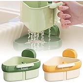 preiswerte Küchenutensilien &amp; Gadgets-2er-Pack Eckregal mit Saugnapf für die Spüle, Siebkorb für die Druckspüle, automatischer Abtropfkorb, Schwammhalter für den Wasserhahn, abnehmbarer Aufbewahrungsorganizer für die Küchenspüle