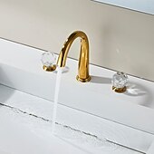  Robinet de lavabo - Classique / Séparé Électroplaqué Diffusion large Deux poignées trois trousBath Taps