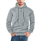 baratos hoodies básicos dos homens-Homens Moletom Moletom com capuz Preto Branco Amarelo Azul Marinha Café Com Capuz Tecido Jacquard Com Cordão Bolsos Estriado Desportos e Ar livre Diário Feriado Poliéster Roupa de rua Básico Casual