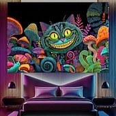 preiswerte Wandteppiche-Tapisserie Decke Wandbehänge Pilz Katze Monster Tier Psychedelisch Mystiker Schlafzimmer Wohnzimmer Wohnheim Wohndeko