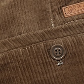 preiswerte Schlank-Herren Anzughose Cordhose Hose Chinos Tasche Knöpfe Einfach Komfort Formell Party Arbeit Mode Klassicher Stil Schwarz Marineblau Mikroelastisch