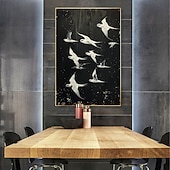 cheap Animal Paintings-Handmade Original Flying Bird Oil Painting On Canvas Abstract Animal Wall Art for Home Decor With Stretched Frame Without Inner Frame Painting