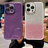 Χαμηλού Κόστους iPhone Θήκες-τηλέφωνο tok Για iPhone 17 Pro Max 17 Air 16 15 14 Pro Max Plus 16e 13 Pro Max Πίσω Κάλυμμα Bling Glitter Shiny Ανθεκτική σε πτώσεις Διαβάθμιση χρώματος Σιλικόνη