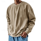 halpa perus t-paidat-Miesten T-paita T-paidat Pitkähihainen paita Pitkähihainen Tiukka pyöreä kaula-aukko Kevät Syksy Tavallinen Muoti Suunnittelija Perus Perinteinen Loma Katu Bile Viini Musta Valkoinen Top T-paita