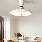 abordables Ventilateurs de plafond lumineux-Ventilateur de plafond avec lumières 106 cm LED à intensité variable 3 couleurs 6 vitesses minuterie pales réversibles avec télécommande, ventilateur de plafond domestique lustre, ventilateur de