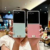 Недорогие Чехлы для Samsung-телефон Кейс для Назначение SSamsung Galaxy Z-флип 7 Z-флип 6 Z Flip 5 Z Flip 4 Кейс на заднюю панель Защита от удара Ретро ТПУ Кожа PU