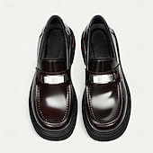 Недорогие Кожаные лоферы премиум-класса-Мужские коричневые кожаные пенни-лоферы с металлической пряжкой – классические туфли для деловых встреч, официальных мероприятий и офиса.