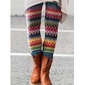preiswerte -Damen Hosen Hose Leggings Gemütliche Leggings Streetwear Lässig Volle Länge Hohe Taille Gestreift Elastischer Bund Druck Atmungsaktivität Bequem Dehnbar Urlaub Straße Alltagskleidung Schwarzgrau