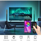 abordables Lumières intelligentes-Bande lumineuse LED RVB, barres lumineuses LED RVB IC synchronisées avec la musique, éclairage d&#039;ambiance alimenté par USB, rétroéclairage de télévision de jeu à changement de couleur avec