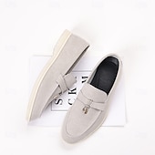 Brune herreloafers i semsket skinn med metalldetaljer – komfortable, casual businesssko til jobb, middager og høstantrekk billige Slip-ons og loafers til herrer-Brune herreloafers i semsket skinn med metalldetaljer – komfortable, casual businesssko til jobb, middager og høstantrekk