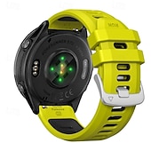 billige Garmin klokkebånd-Klokkerem til Garmin Forerunner 570 47 mm/265 (musikk)/255 (musikk)/Venu 3/Vivoactive 4 Marq Descent Quatix 22 mm silikonrem i rustfritt stål, tofarget