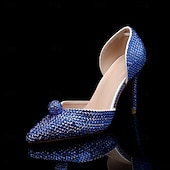 preiswerte Klassische Pumps-Champagnerfarbenes Set mit Strass-Stilettos und Clutch für Damen – elegante High Heels mit spitzer Spitze für Hochzeiten, Abschlussbälle und Abendpartys