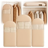 abordables Sac à Vêtements &amp; Housse-Ensemble de 3 sacs à vêtements suspendus peu encombrants avec fermeture éclair à compression automatique, housse anti-poussière pour manteaux, doudounes, organisateur de vêtements de placard avec