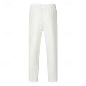 baratos Calças Desportivas-Homens Calças Esportivas Calças Jacquard Com Cordão Bolsos Tecido Conforto Esportes Diário Moda Casual Preto Branco Micro-Elástica