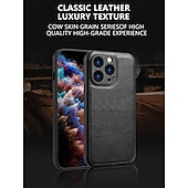 お買い得  iPhone用ケース-電話 ケース 用途 16 15 14 Pro Max Plus 16e 13 Pro Max バックカバー 耐衝撃 レトロ風 TPU PUレザー