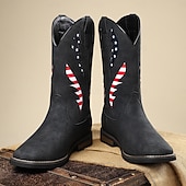 economico Stivali da cowboy e occidentali-Per uomo Stivali Stivali da Cowboy Retrò Camminata Vintage Casual All'aperto Quotidiano Pelle PU Camoscio Confortevole Antiscivolo Caldo Stivali a Metà Polpaccio Slip-on Nero Marrone Cachi Estate