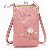 economico Organizzazione spazi-Portafoglio a tracolla da donna con porta cellulare, elegante mini borsa a tracolla ricamata, borsa da donna multifunzionale, piccola borsa a tracolla alla moda casual per l&#039;uso quotidiano