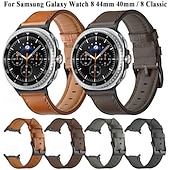 olcso Samsung óraszíjak-Óraszíj mert Samsung Galaxy 8. óra 40/44 mm 8. óra klasszikus 46 mm Valódi bőr Csere Szíj Állítható Rozsdamentes acél csat Bőr Link Karszalag