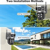 cheap Indoor IP Network Cameras-Outdoor Solar-powered Camera With Smart Ai Alerts Wifi Camera With Dual Lenses 360 View Of Home Security System With Human Detection Automatic Tracking Colour Night Vision And Pir Sensor.
