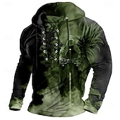 levne Halloween mikiny a svetry-Halloween Pánské Chmurný sekáč 3D tisk Žací stroj Mikina Punk Přehnaný Dlouhý rukáv Tričkový Klub Streetwear Jezerní modrá Černá Šňůrky Podzim Zima Návrhář
