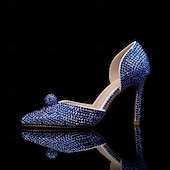 preiswerte Klassische Pumps-Champagnerfarbenes Set mit Strass-Stilettos und Clutch für Damen – elegante High Heels mit spitzer Spitze für Hochzeiten, Abschlussbälle und Abendpartys