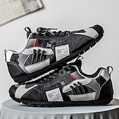 お買い得  カジュアルなレースアップシューズ-メンズのグリーンとイエローのメッシュスニーカー - ウォーキング、旅行、ストリートスタイルに最適なカラーブロックの通気性のあるカジュアルスポーツシューズ