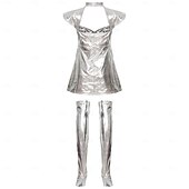 voordelige Beroep en Uniform Kostuums-Kostuum Robot Astronaut Cosplay Volwassenen Dames Halloween Carnaval Feest Prestatie Aankleden