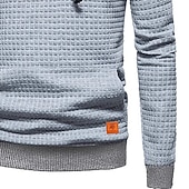 baratos hoodies básicos dos homens-Homens Moletom Moletons Waffle Moletom com capuz Preto Branco Cinzento Com Capuz Tecido Patchwork Bloco de cor Textura Desportos e Ar livre Casual Diário Poliéster Roupa de rua Legal Roupa de Esporte