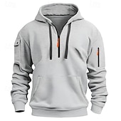 economico Felpa Tattica-Per uomo Felpa con cappuccio Felpa con cappuccio e zip corta Felpa con cappuccio in pile Felpa con cappuccio tattica Nero Blu marino Cachi Grigio chiaro Grigio scuro Con Cappuccio Semplice Cerniera
