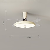 abordables Ventilateurs de plafond lumineux-Ventilateur de plafond avec lumières 106 cm LED à intensité variable 3 couleurs 6 vitesses minuterie pales réversibles avec télécommande, ventilateur de plafond domestique lustre, ventilateur de