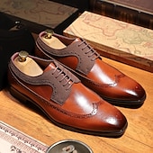 abordables Officiel-Chaussures Oxford à bout golf pour homme, marron et bordeaux – style brogue classique pour les événements professionnels et semi-formels