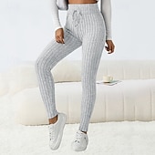Χαμηλού Κόστους Γυναικείο Skinny Παντελόνι-Γυναικεία Κοτλέ παντελόνι Πλατύ παντελόνι ανάπαυσης Παντελόνια με κοψίματα Κομψό στυλ street Καθημερινό Μέχρι τον αστράγαλο Ψηλή Μέση Σκέτο Κορδόνι Ελαστικό σχέδιο κορδονιών περίσφιξης Άνετο