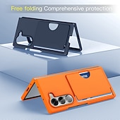 cheap Samsung Cases-Phone Case For Samsung Galaxy Z Fold 7 Z Fold 6 Back Cover Card Slot Shockproof Retro PC