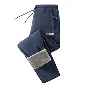 お買い得  スウェットパンツ-男性用 シェルパ スウェットパンツ ズボン オープンボトムスウェットパンツ ドローストリング 弾性ウエスト ジッパーポケット 平織り 吸汗性 高通気性 全長 スポーツ・アウトドア カジュアル 日常 ファッション ストリートファッション ブラック ルビーレッド