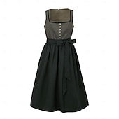 cheap Dirndl Dresses-Oktoberfest Dress Dirndl Trachtenkleider Midi Length Maid Bavarian German Wiesn Women's Carnival Beer Festival Traditional Style Cloth Without Blouse (75CM)
