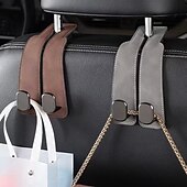 billige Event &amp; Party Supplies-2 stk. dobbelkrok til bilseteryggen – semsket skinn &amp;metallorganisator for baksetet, oppbevaringshenger for bil, interiørtilbehør