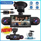 זול DVR לרכב-מצלמת רכב עם 4 ערוצים, קדמית אחורית, שמאל ימין, מצלמה מסתובבת 360 מעלות, מצלמת רוורס, מצלמת רכב בטיחותית, הקלטת לולאה, גרסת לילה, חיישן כבידה, תצוגה בגודל 3 אינץ&#039;