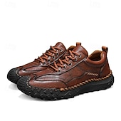 baratos Ténis para Homem-sapatos casuais masculinos marrons com cadarço e sola durável, calçados confortáveis para caminhadas ao ar livre, trabalho e uso diário