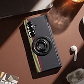 Недорогие Чехлы для Samsung-телефон Кейс для Назначение SSamsung Galaxy Z-образный сгиб 7 Z-сгиб 6 Z Fold 5 Z Fold 4 Кейс на заднюю панель и протектор экрана Откидная подножка Защита от удара Ретро ПК